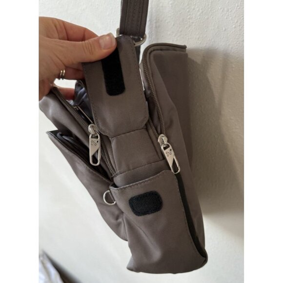 Travelon Anti-theft Classic N/S CrossBody Cross Body Purse Bag Taupe Gray - Picture 8 of 8